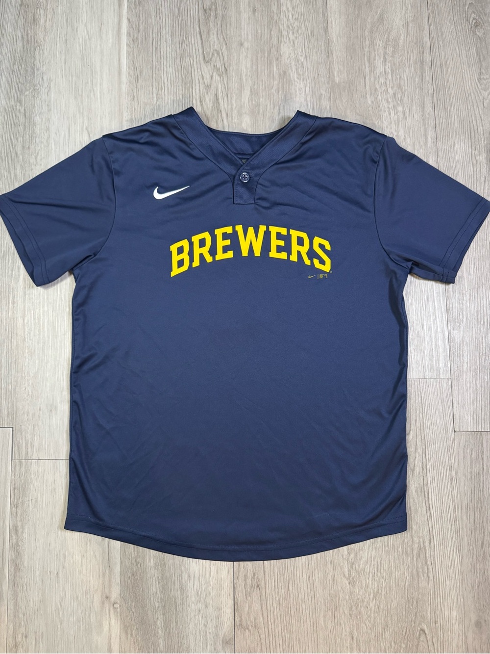MLB Nike Milwaukee Brewers Navy Blue Nike Jersey Number 4 Boys Size Large